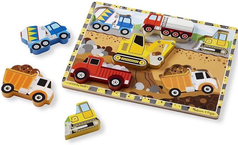 Puzzles Melissa & Doug | Melissa & Doug - Construction Chunky Puzzle 6Pc