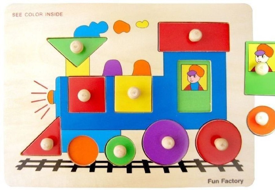 Puzzles Fun Factory | Fun Factory - Train Peg Puzzle (10Pce)