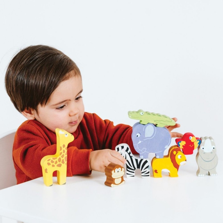 New Products Le Toy Van | Le Toy Van - Petilou Africa Stacking Animals & Bag