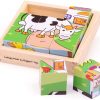 New Products Bigjigs Toys | Bigjigs - Animal Cube Puzzle