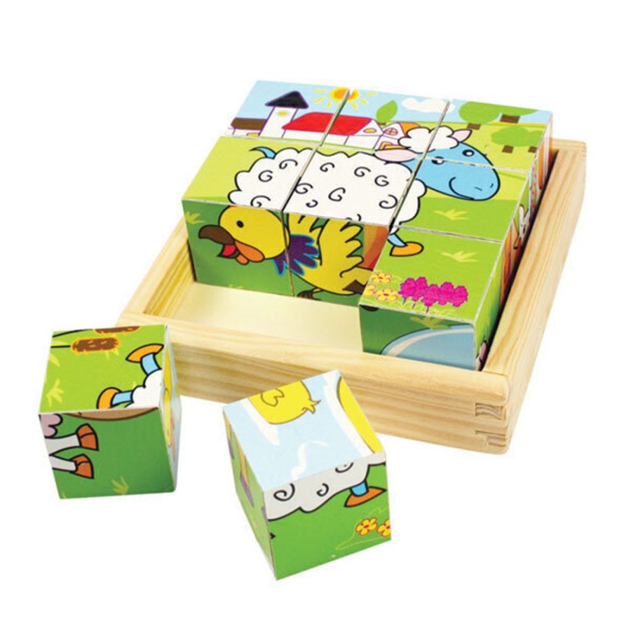 New Products Bigjigs Toys | Bigjigs - Animal Cube Puzzle