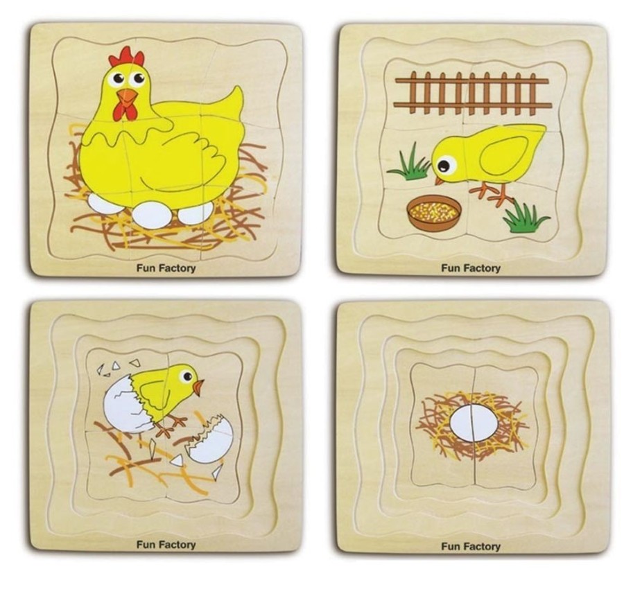 Puzzles Fun Factory | Fun Factory - Chicken 4 Layer Puzzle