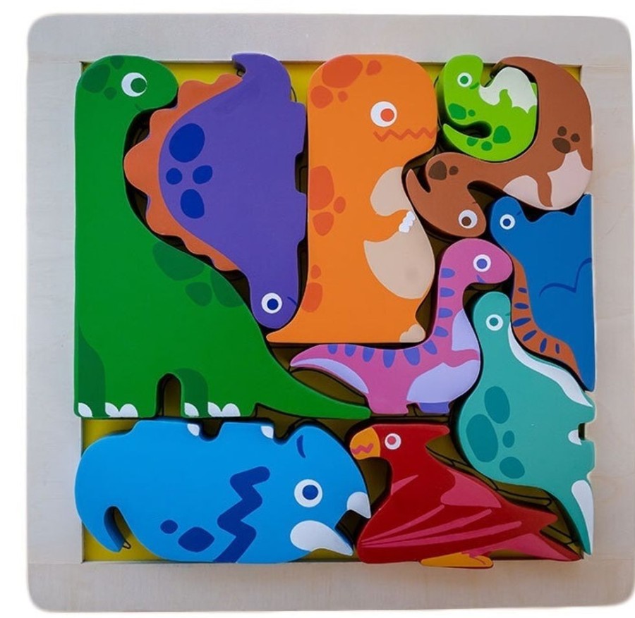 Puzzles Kiddie Connect | Kiddie Connect - Dinosaur Chunky Puzzle 10Pc