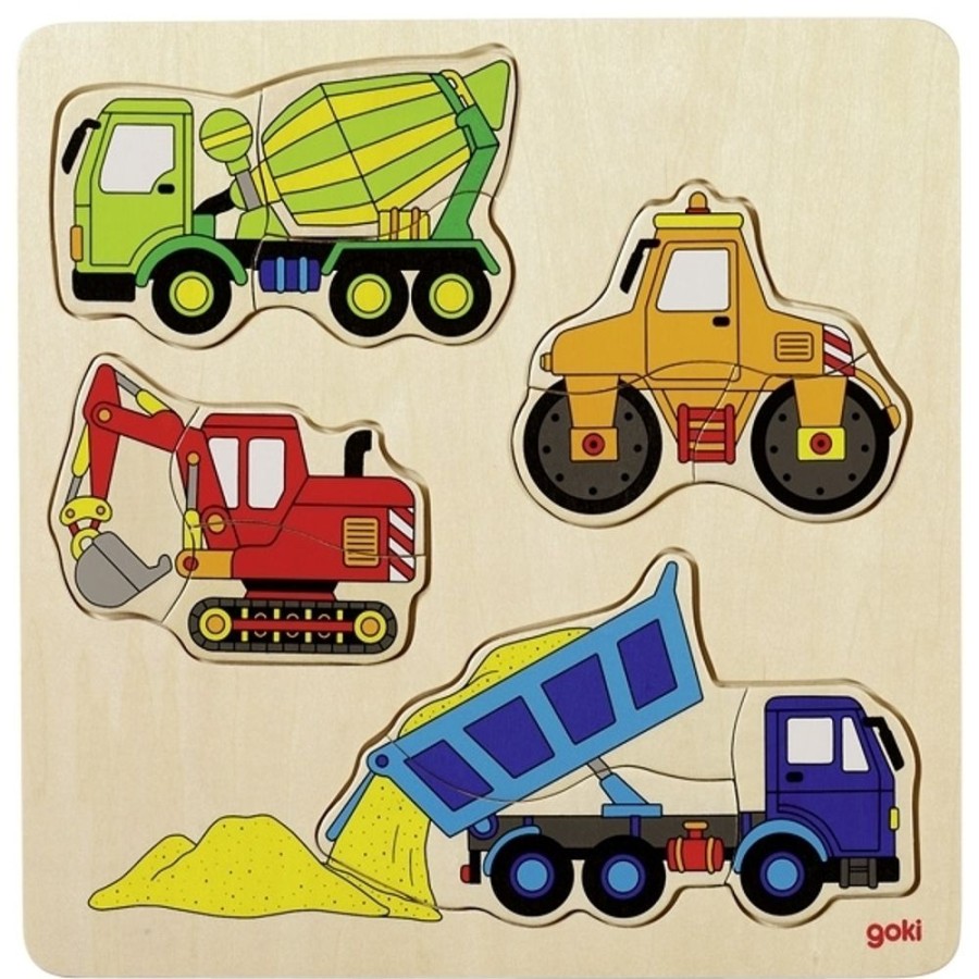 Puzzles GOKI | Goki - Building Site Vehicles Puzzle 12Pc