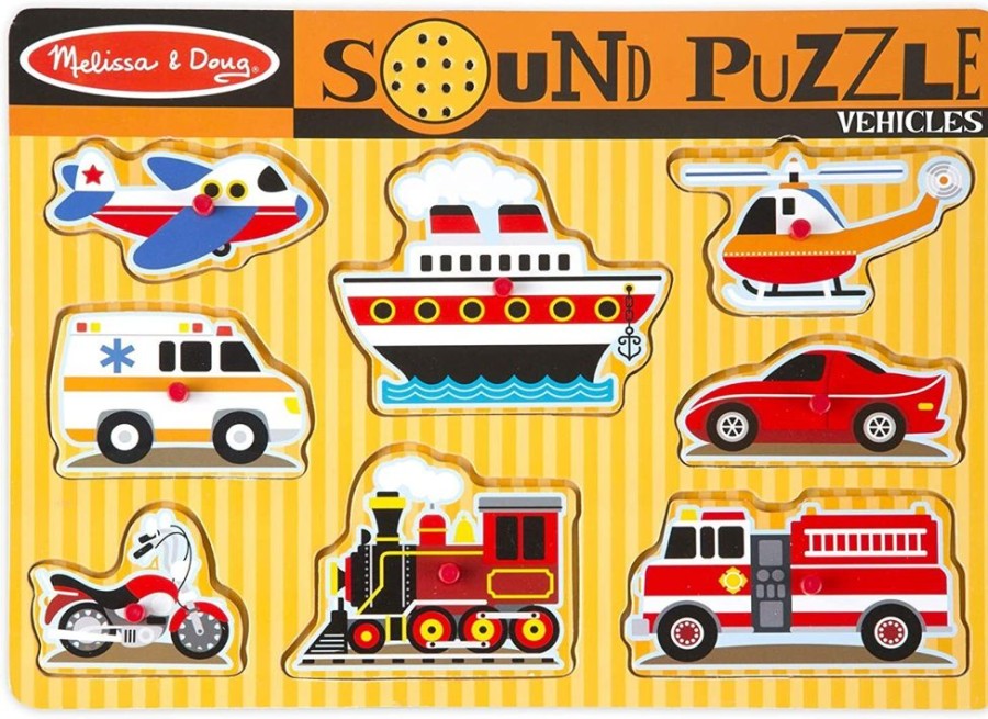 Puzzles Melissa & Doug | Melissa & Doug - Vehicles Sound Puzzle 8Pc