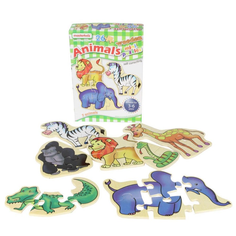 Puzzles Masterkidz | Masterkidz - Wooden Mini Puzzles - Animals