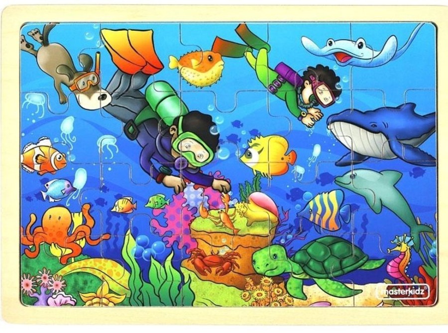 Puzzles Masterkidz | Masterkidz Wooden Jigsaw Puzzle Happy Diving 20Pc