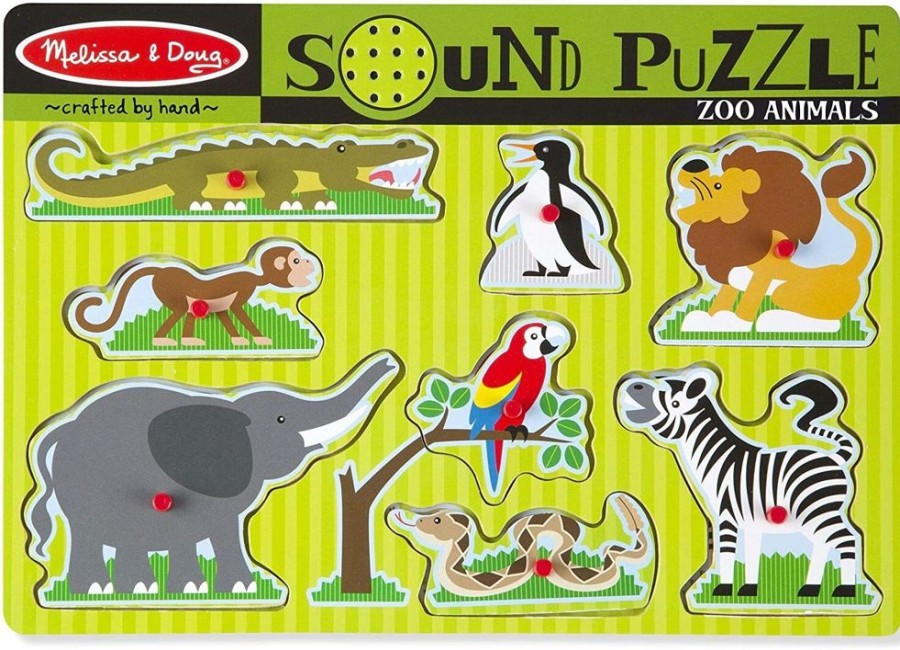 Puzzles Melissa & Doug | Melissa & Doug - Zoo Animals Sound Puzzle 8Pc