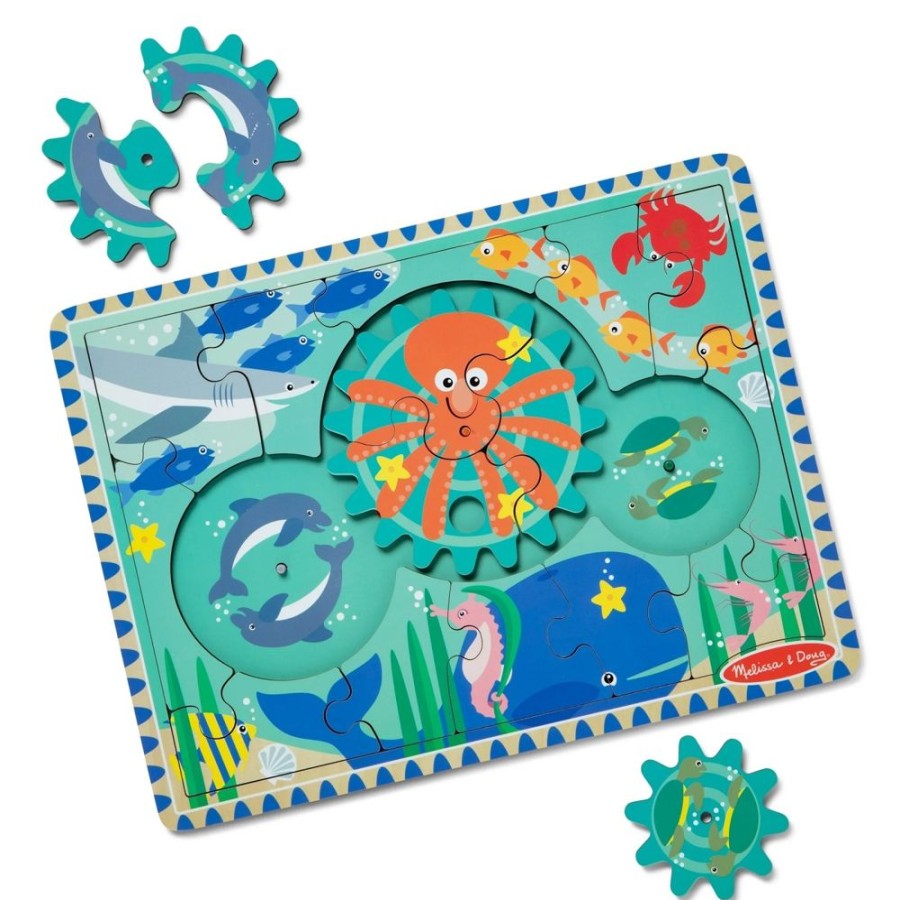 Puzzles Melissa & Doug | Melissa & Doug - Wooden Underwater Gear Puzzle 18Pc