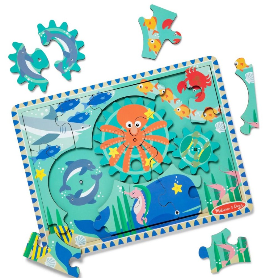 Puzzles Melissa & Doug | Melissa & Doug - Wooden Underwater Gear Puzzle 18Pc