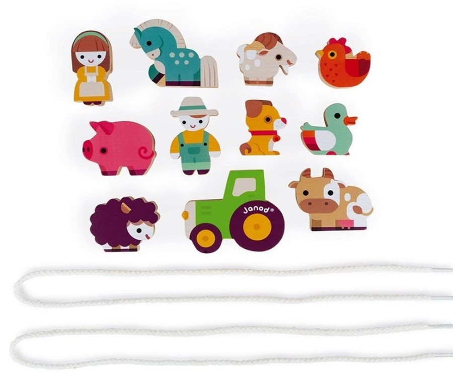 Baby, Toddler & Preschool Toys Janod | Janod - Stringable Farm Beads