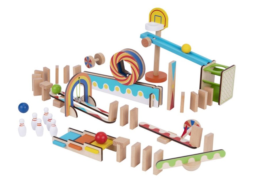 Construction Toys Tooky Toy | Tooky Toy - Domino Run Building Set 57Pc