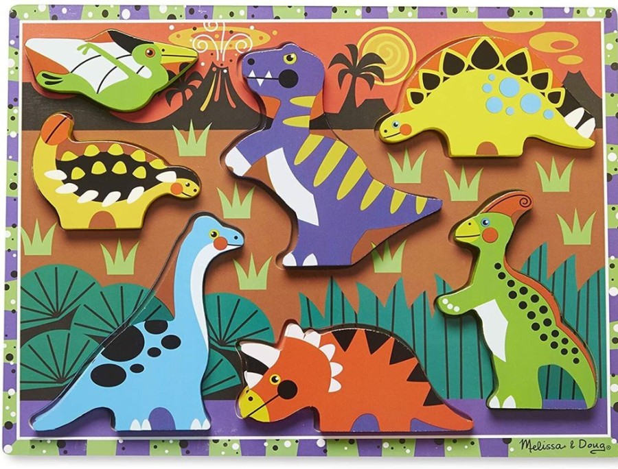 Puzzles Melissa & Doug | Melissa & Doug - Dinosaurs Chunky Puzzle 7Pc