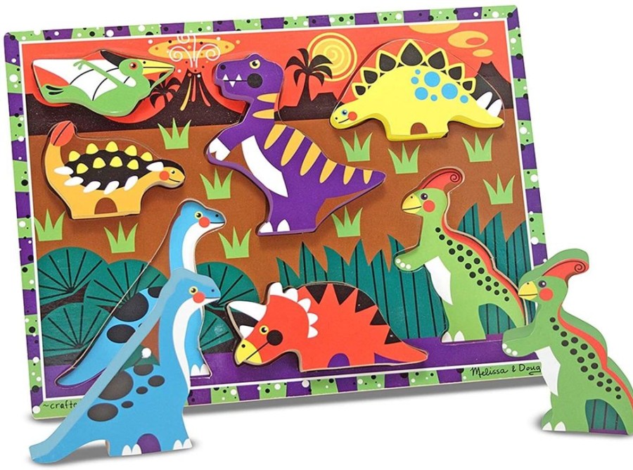 Puzzles Melissa & Doug | Melissa & Doug - Dinosaurs Chunky Puzzle 7Pc