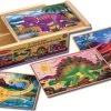 Puzzles Melissa & Doug | Melissa & Doug - Dinosaurs Puzzles In A Box 12Pc