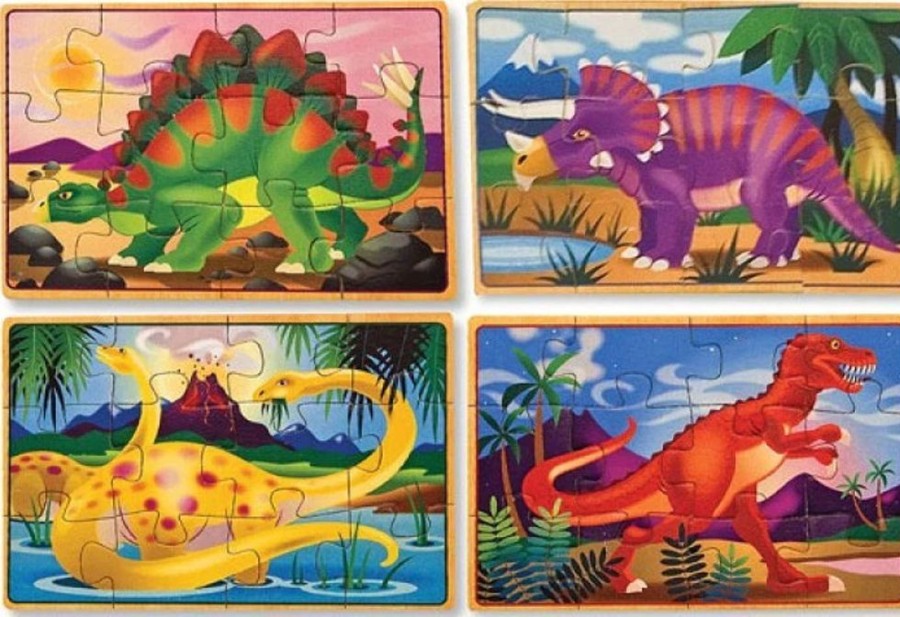 Puzzles Melissa & Doug | Melissa & Doug - Dinosaurs Puzzles In A Box 12Pc