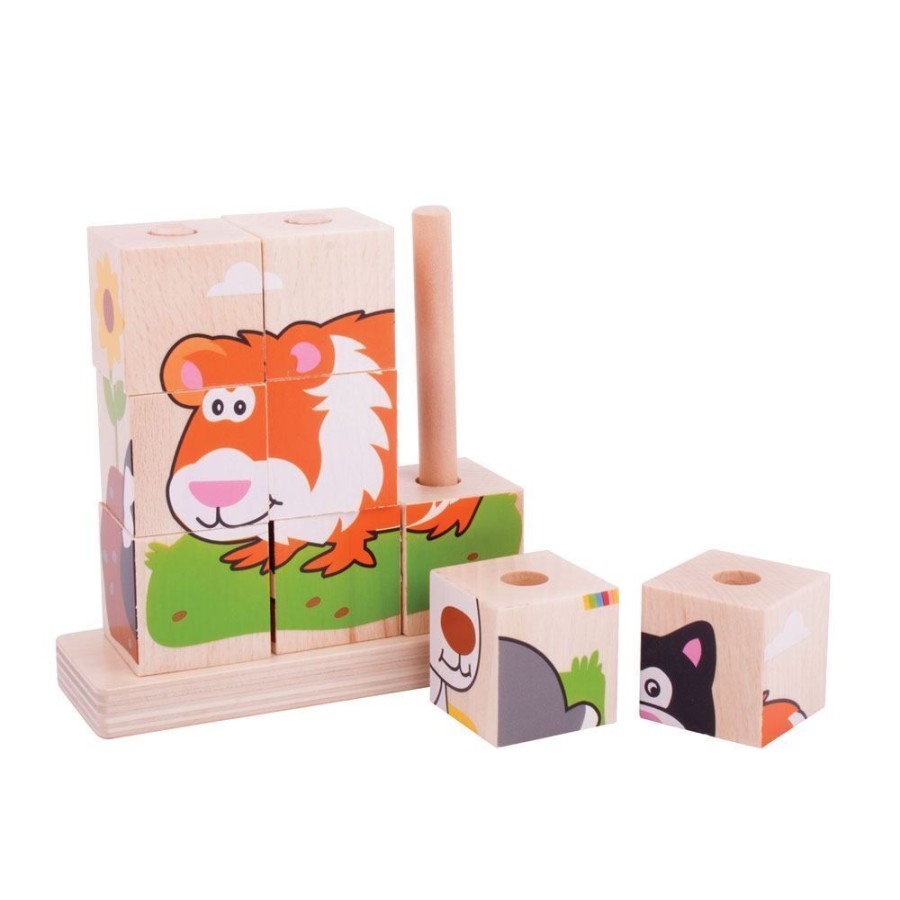 New Products Bigjigs Toys | Bigjigs - Stacking Puzzle - Pets