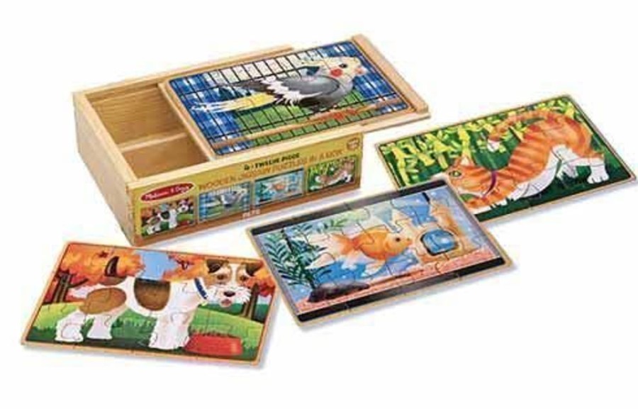 Puzzles Melissa & Doug | Melissa & Doug - Pets Jigsaw Puzzles In A Box 12Pc