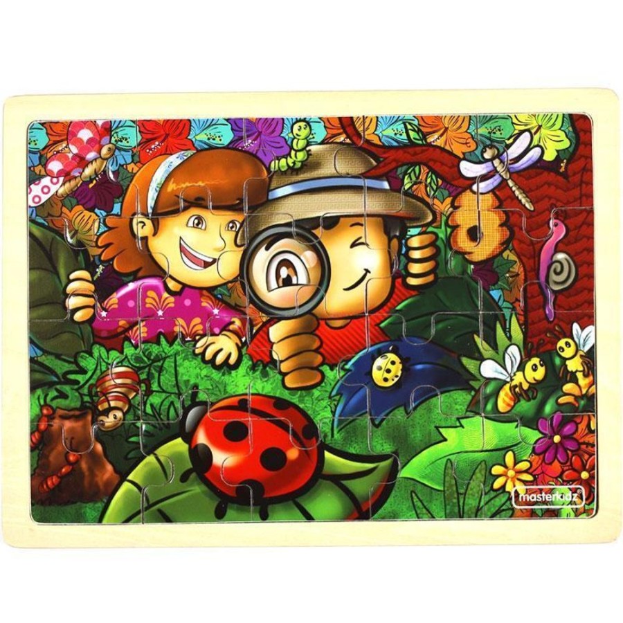 Puzzles Masterkidz | Masterkidz - Wooden Jigsaw Puzzle - Amazing Insect World 20Pc