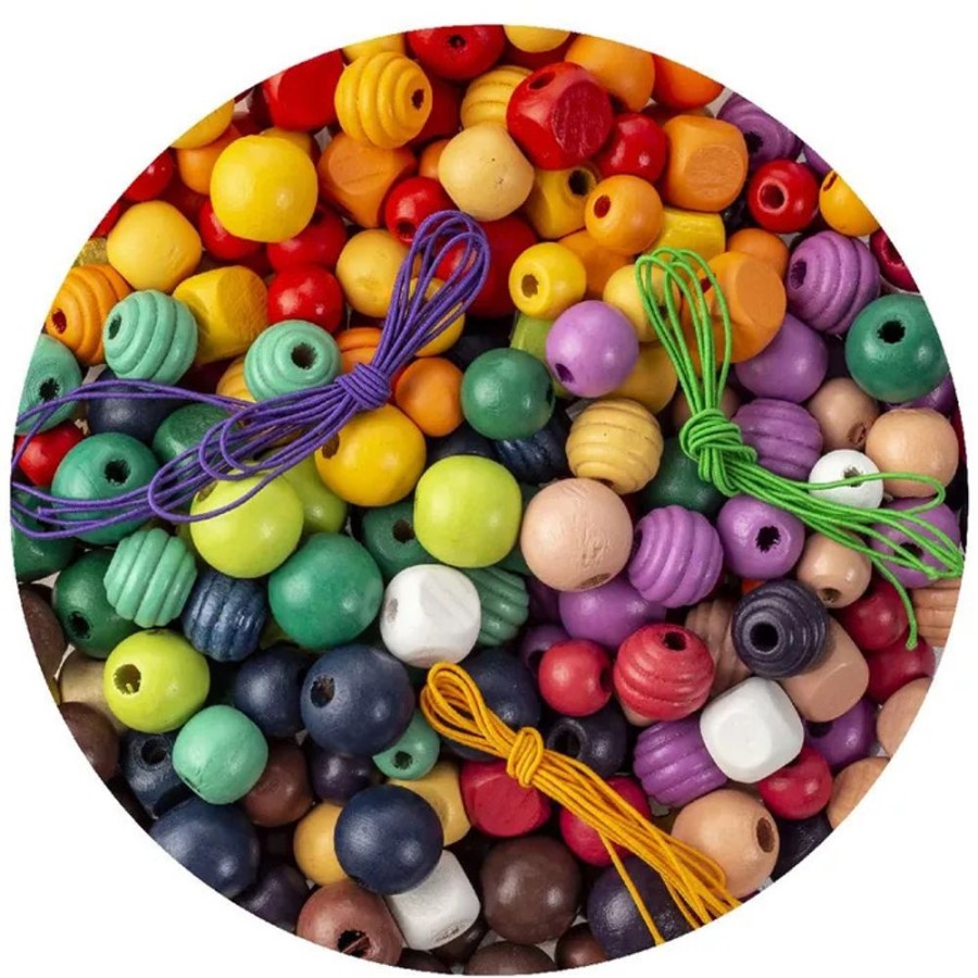 Art & Craft Educational Colours | Ec - Wooden Beads (Assorted Jar)