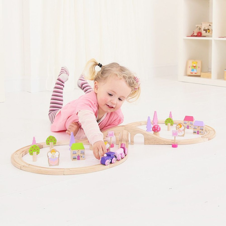 Cars, Trains & Vehicles Bigjigs Toys | Bigjigs - Fairy Figure Of Eight Train Set 40Pc