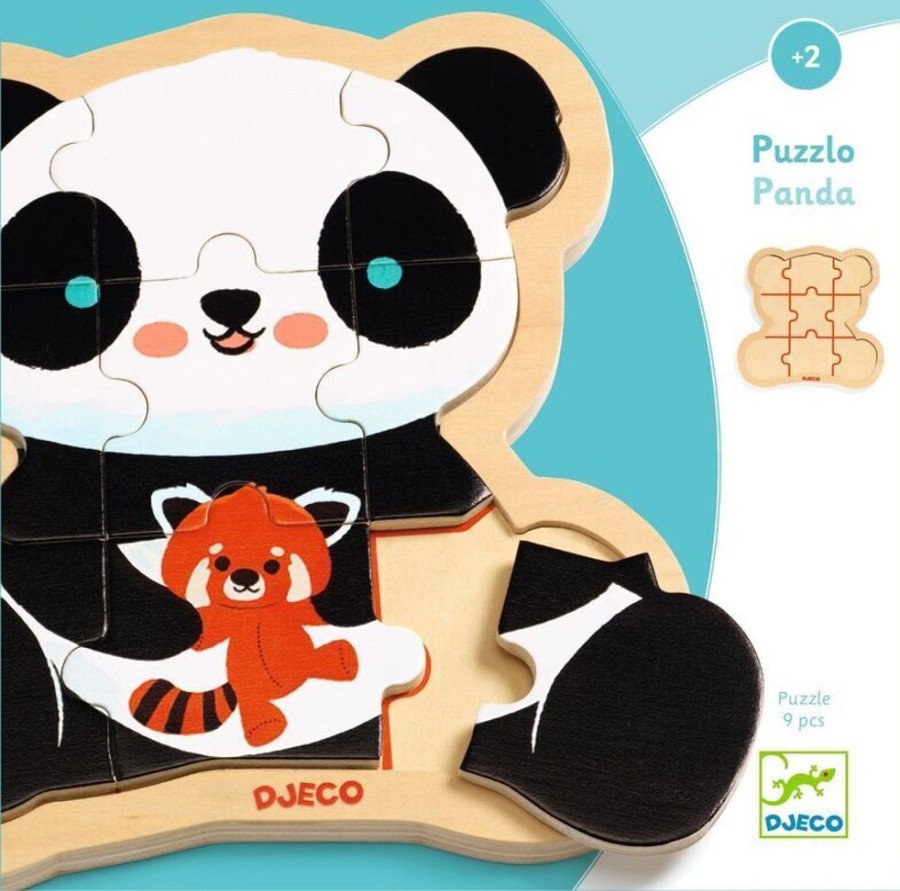 Puzzles Djeco | Djeco - Panda Wooden Puzzle 9Pc