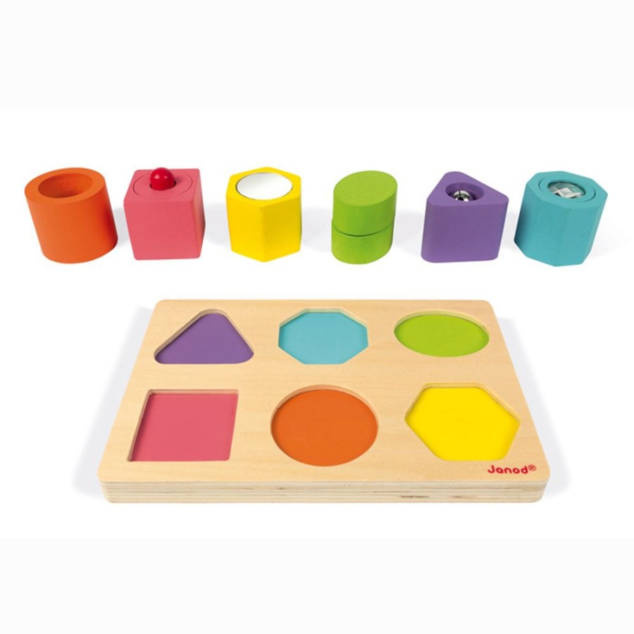 Baby, Toddler & Preschool Toys Janod | Janod - Shapes & Sounds 6 Block Puzzle