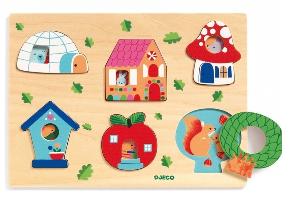 New Products Djeco | Djeco - Coucou House Wooden Puzzle