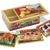 Puzzles Melissa & Doug | Melissa & Doug - Farm Animals Jigsaw Puzzles In A Box - 12Pc