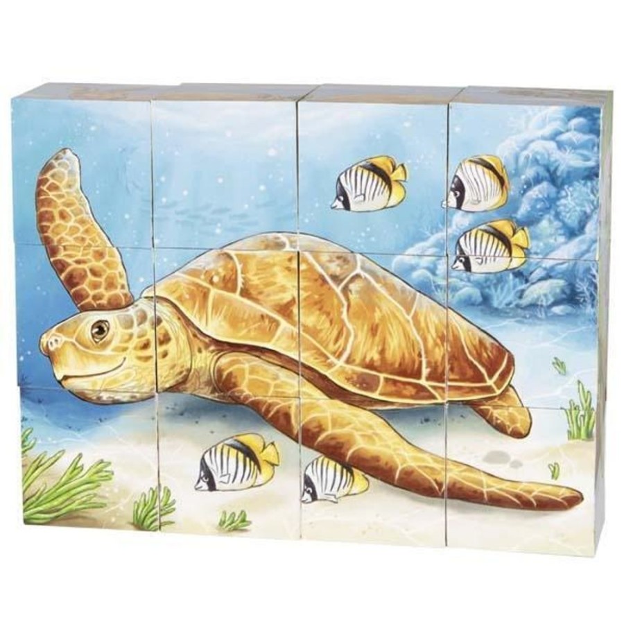 New Products GOKI | Goki - Australian Animals Cube Puzzle