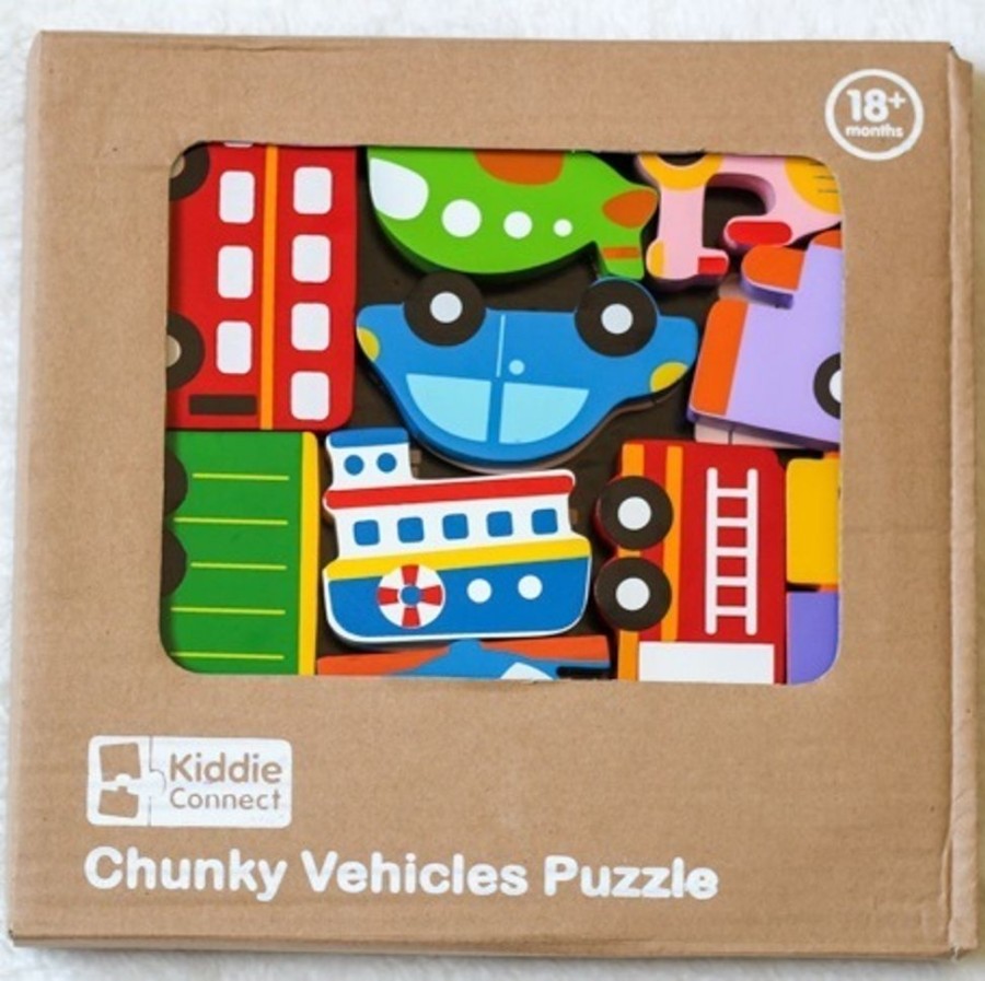 Puzzles Kiddie Connect | Kiddie Connect - Vehicles Chunky Puzzle