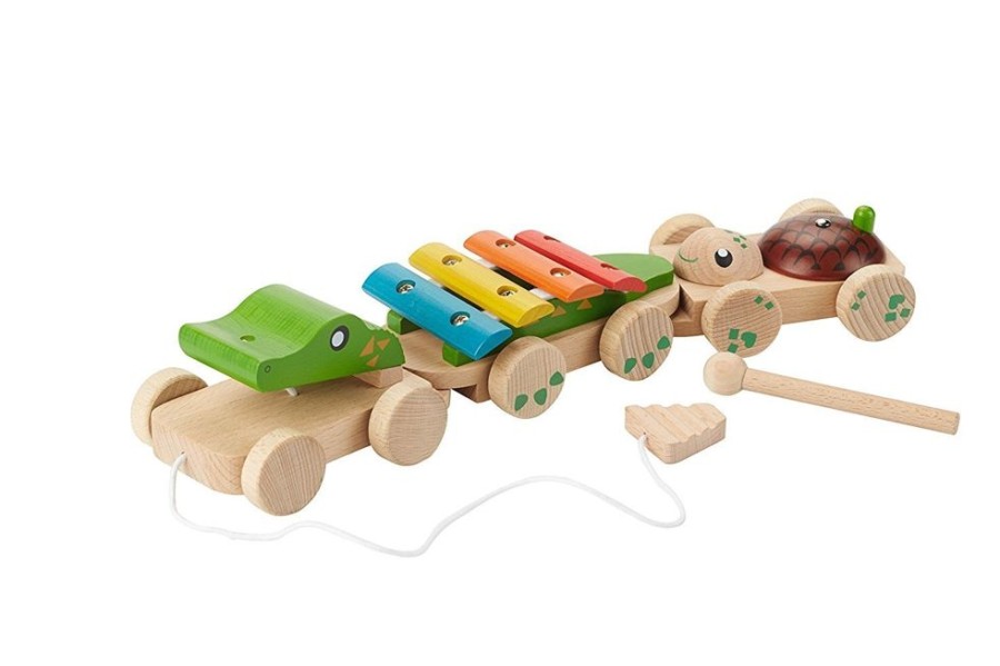 Musical Toys EverEarth | Everearth - Pull Along Musical Crocodile