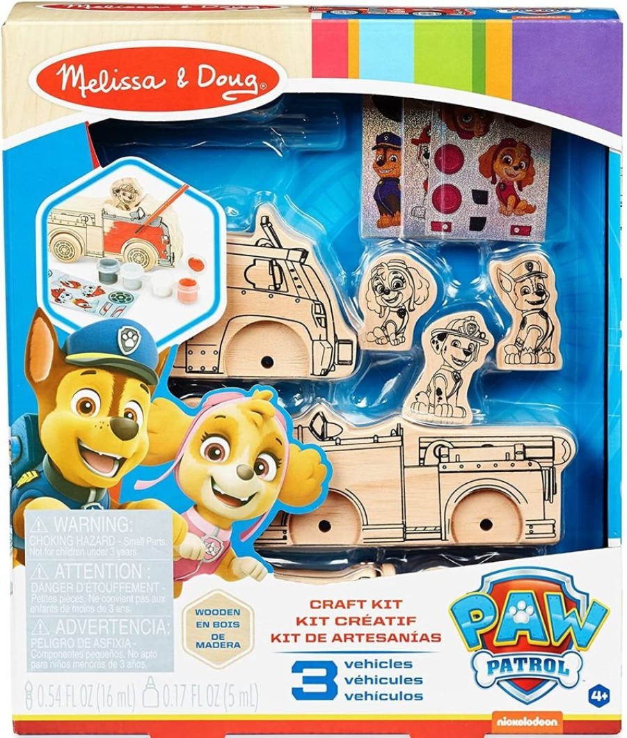 New Products Melissa & Doug | Melissa & Doug - Paw Patrol - Wooden Vehicles Craft Kit