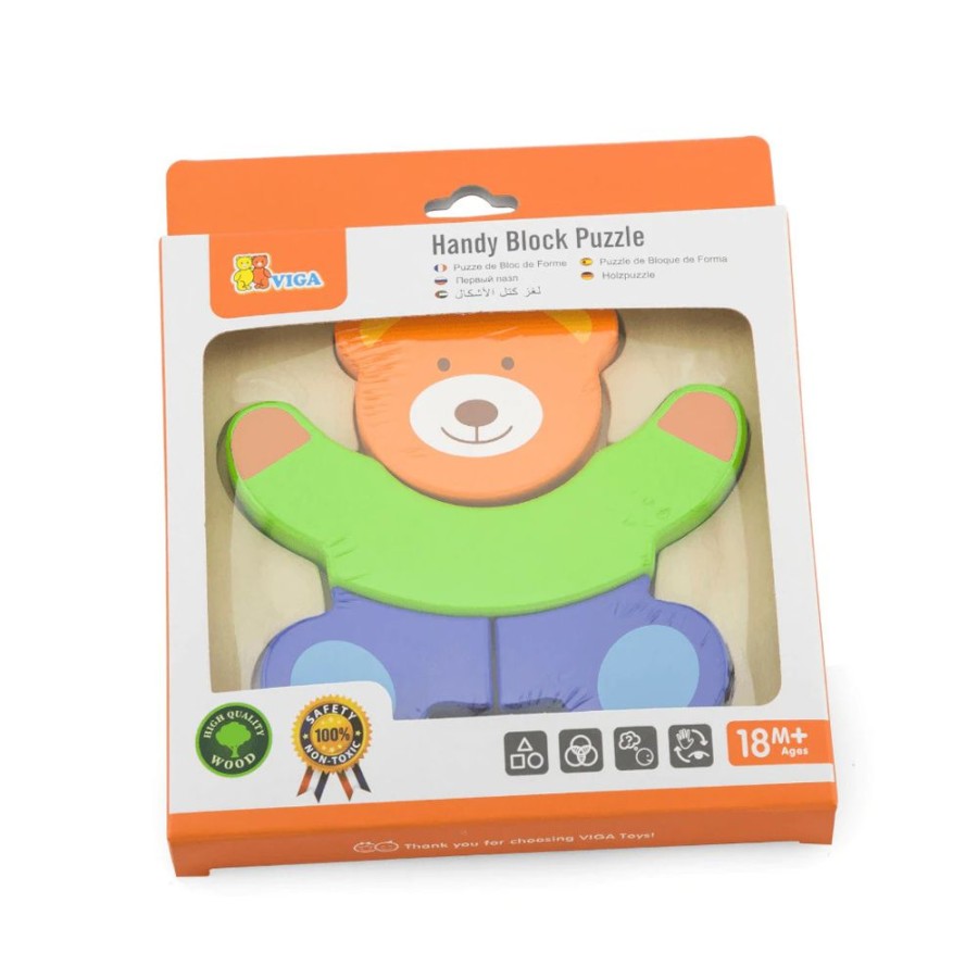 Puzzles Viga Toys | Viga Toys - Mini Block Puzzle - Bear