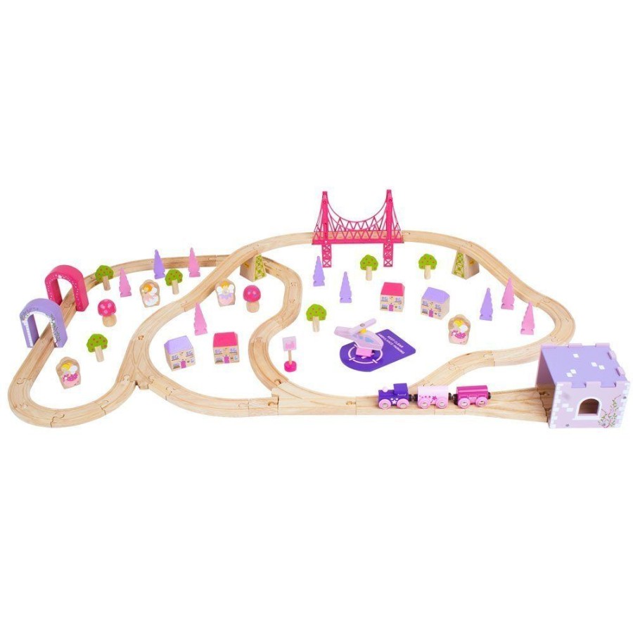 Cars, Trains & Vehicles Bigjigs Toys | Bigjigs - Fairy Town Train Set - 75Pcs