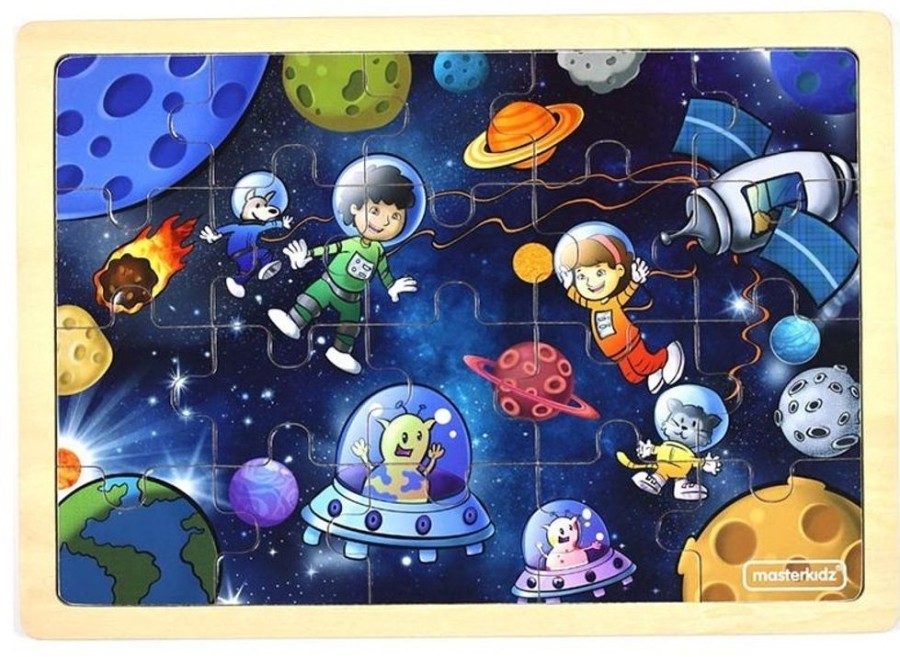 Puzzles Masterkidz | Masterkidz - Wooden Jigsaw Puzzle - Space Trip 20Pc