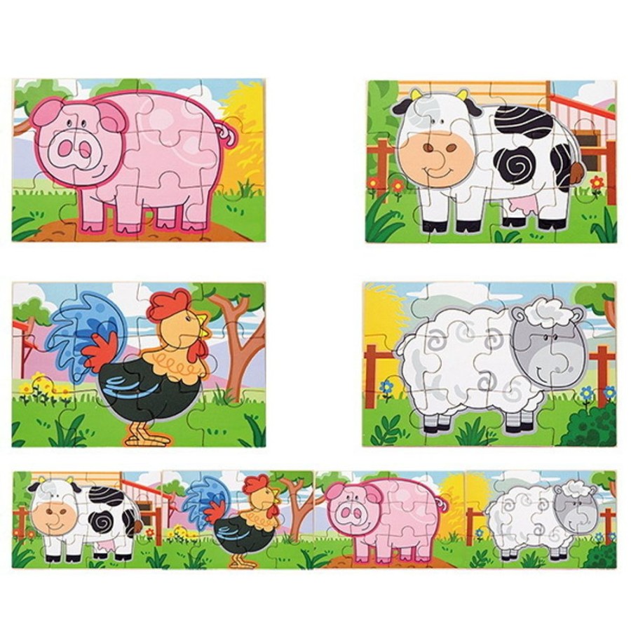 Puzzles Viga Toys | Viga Toys - 4-In-1 Farm Puzzle