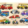 Puzzles Fun Factory | Fun Factory - Vehicles Knob Puzzle