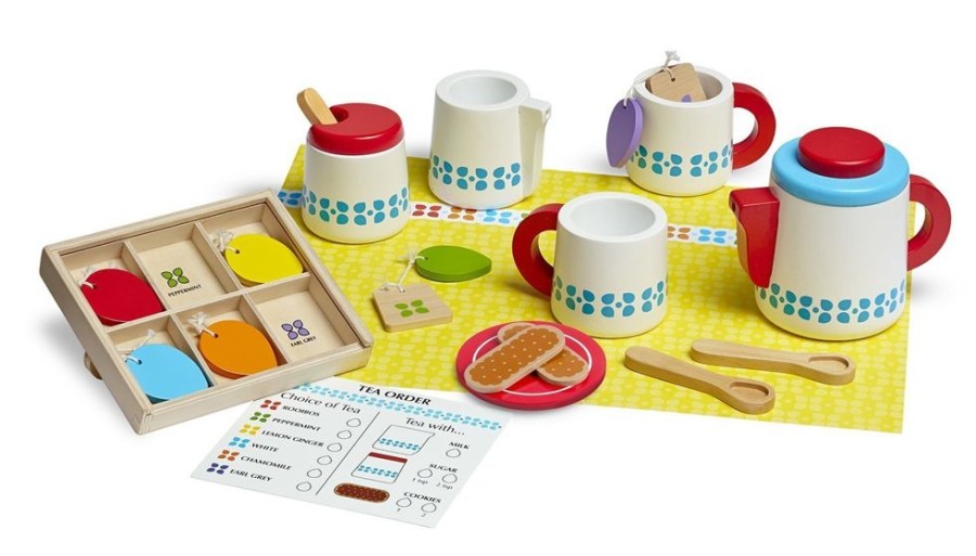 Imaginative Play Melissa & Doug | Melissa & Doug - Wooden Steep & Serve Tea Set