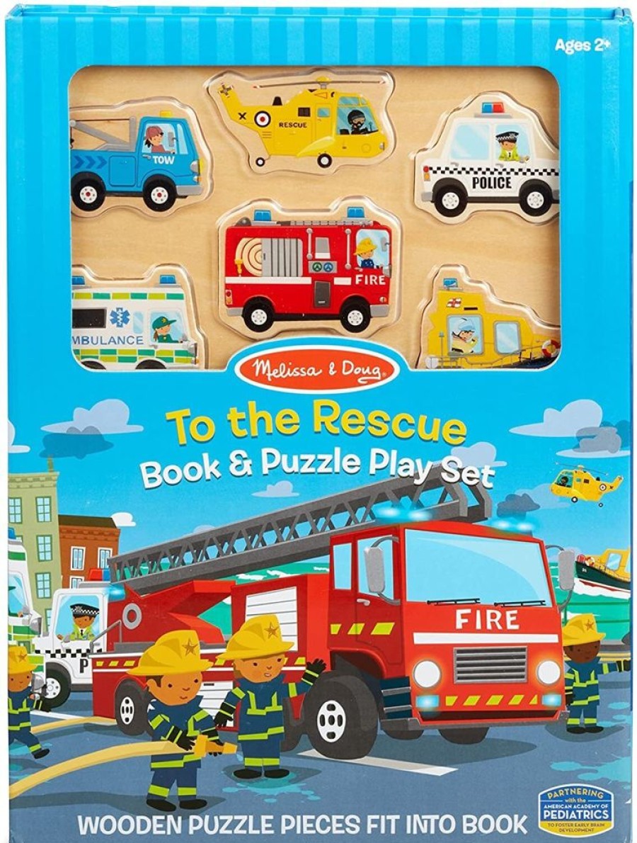 Baby, Toddler & Preschool Toys Melissa & Doug | Melissa & Doug - Book & Puzzle Play Set - To The Rescue