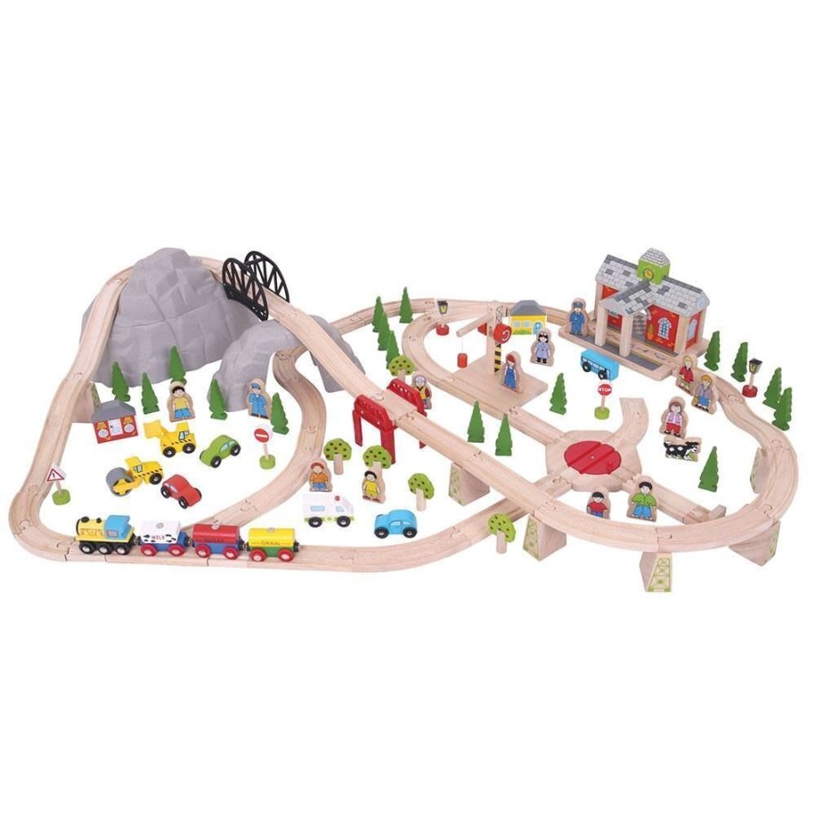 Cars, Trains & Vehicles Bigjigs Toys | Bigjigs - Mountain Railway Train Set 112Pcs