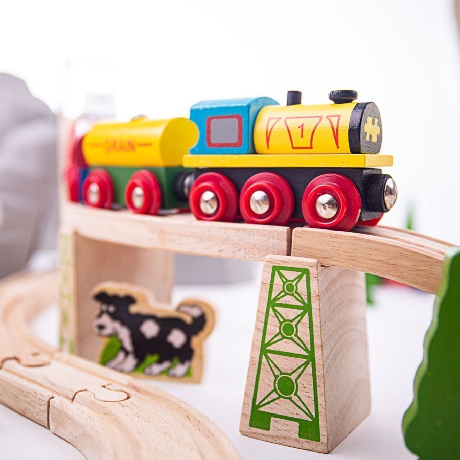 Cars, Trains & Vehicles Bigjigs Toys | Bigjigs - Mountain Railway Train Set 112Pcs