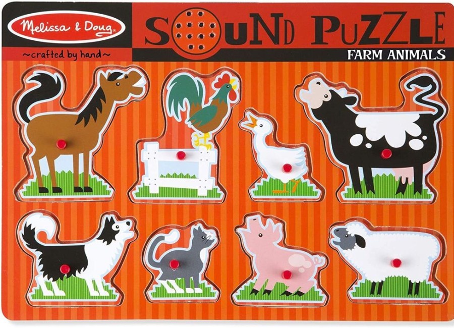 Puzzles Melissa & Doug | Melissa & Doug - Farm Animals Sound Puzzle 8Pc