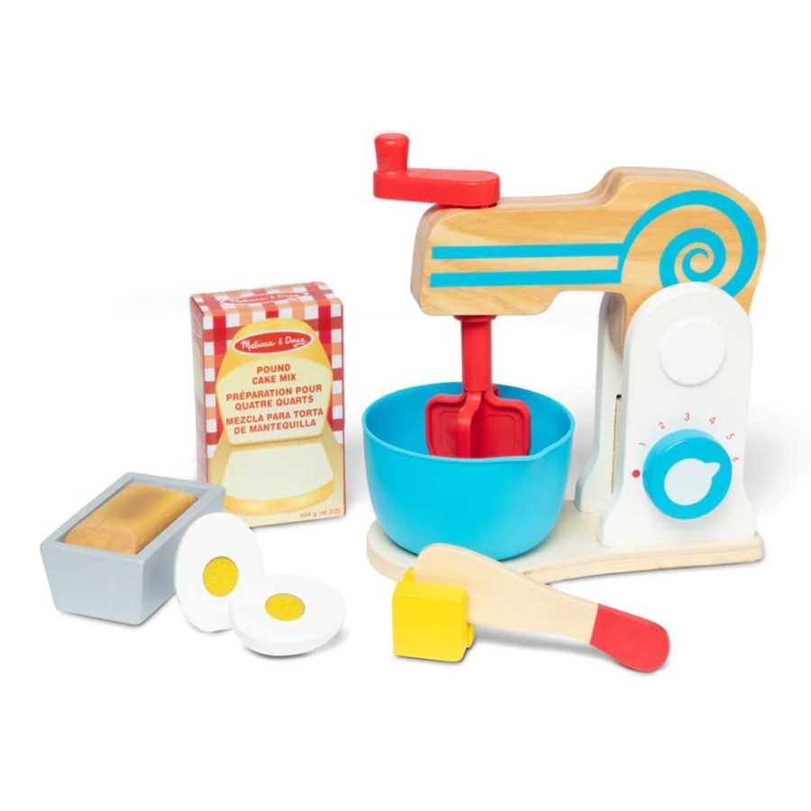 Imaginative Play Melissa & Doug | Melissa & Doug - Wooden Make-A-Cake Mixer Set