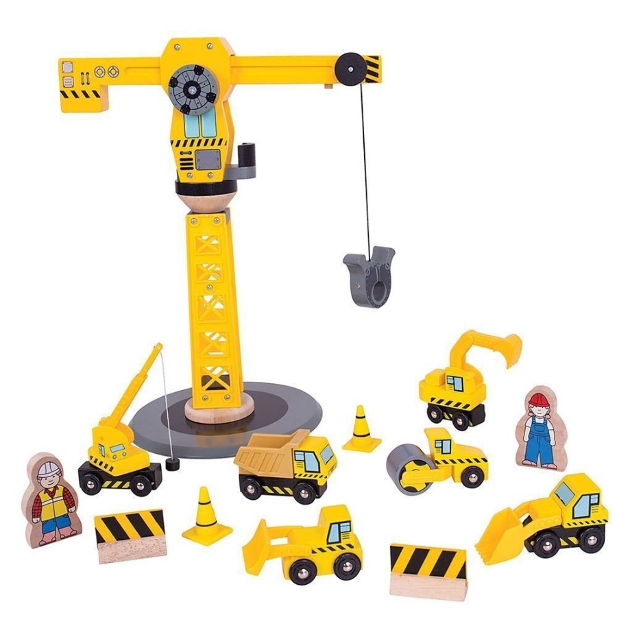 New Products Bigjigs Toys | Bigjigs - Big Crane Construction Set