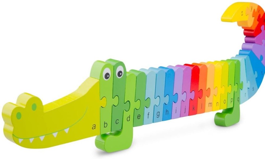 Puzzles New Classic Toys | New Classic Toys - Rainbow Alphabet Crocodile Puzzle