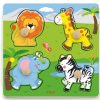 Puzzles Viga Toys | Viga Toys - Wild Animals Big Wooden Knob Puzzle