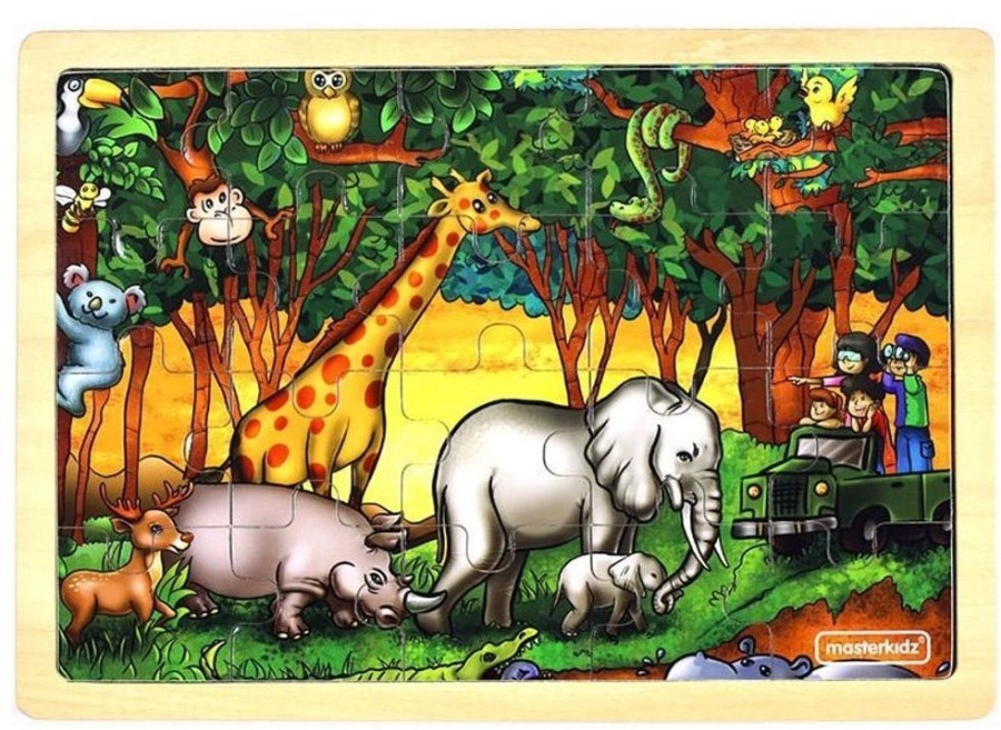 Puzzles Masterkidz | Masterkidz - Wooden Jigsaw Puzzle - Forest Journey 20Pc